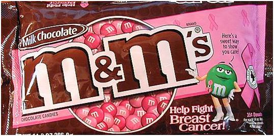חטיף שוקולד M&M למען המאבק בסרטן השד